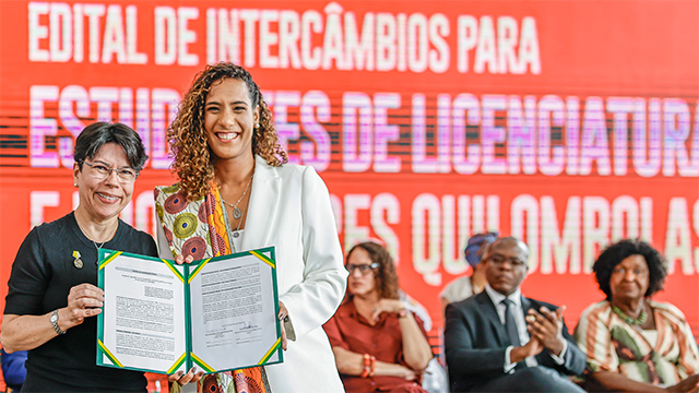 Ministra de Estado da Igualdade Racial, Anielle Franco, durante o evento “O Brasil pela Igualdade Racial” no Palácio do Planalto. Foto: Ricardo Stuckert 
